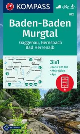  KOMPASS Wanderkarte 872 Baden-Baden, Murgtal, Gaggenau, Gernsbach, Bad Herrenalb 1:25.000 | Sonstiges |  Sack Fachmedien