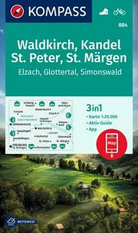 KOMPASS Wanderkarte 884 Waldkirch, Kandel, St.Peter, St. Märgen 1:25.000 | Sonstiges |  Sack Fachmedien