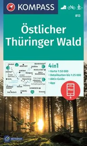  KOMPASS Wanderkarte 813 Östlicher Thüringer Wald 1:50.000 | Sonstiges |  Sack Fachmedien