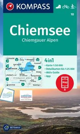  KOMPASS Wanderkarte 10 Chiemsee, Chiemgauer Alpen 1:50.000 | Sonstiges |  Sack Fachmedien