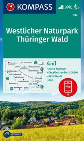  KOMPASS Wanderkarte 812 Westlicher Naturpark Thüringer Wald 1:50.000 | Sonstiges |  Sack Fachmedien