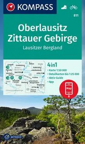  KOMPASS Wanderkarte 811 Oberlausitz, Zittauer Gebirge, Lausitzer Bergland 1:50.000 | Sonstiges |  Sack Fachmedien