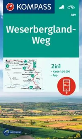  KOMPASS Wanderkarte 819 Weserbergland-Weg 1:50.000 | Sonstiges |  Sack Fachmedien