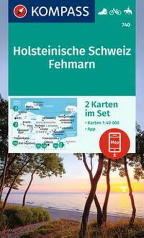  KOMPASS Wanderkarten-Set 740 Holsteinische Schweiz, Fehmarn (2 Karten) 1:40.000 | Sonstiges |  Sack Fachmedien