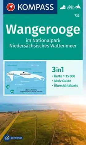  KOMPASS Wanderkarte 733 Wangerooge im Nationalpark Niedersächsisches Wattenmeer 1:15.000 | Sonstiges |  Sack Fachmedien