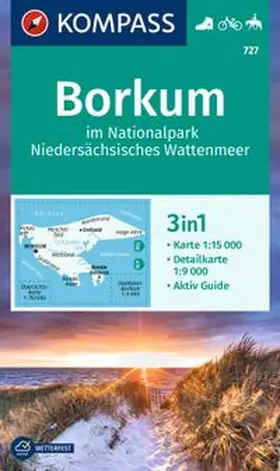  KOMPASS Wanderkarte 727 Borkum im Nationalpark Niedersächsisches Wattenmeer 1:15.000 | Sonstiges |  Sack Fachmedien