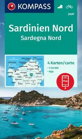  KOMPASS Wanderkarten-Set 2497 Sardinien Nord / Sardegna Nord (4 Karten) 1:50.000 | Sonstiges |  Sack Fachmedien