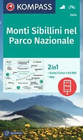  KOMPASS Wanderkarte 2474 Monti Sibillini nel Parco Nazionale 1:50.000 | Sonstiges |  Sack Fachmedien