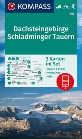  KOMPASS Wanderkarten-Set 293 Dachsteingebirge, Schladminger Tauern (3 Karten) 1:25.000 | Sonstiges |  Sack Fachmedien