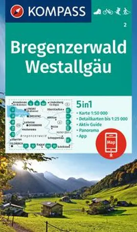  KOMPASS Wanderkarte 2 Bregenzerwald, Westallgäu 1:50.000 | Sonstiges |  Sack Fachmedien