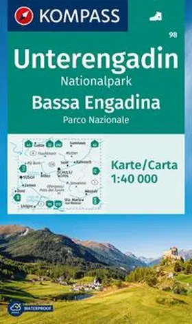  KOMPASS Wanderkarte 98 Unterengadin, Nationalpark / Bassa Engadina, Parco Nazionale 1:40.000 | Sonstiges |  Sack Fachmedien