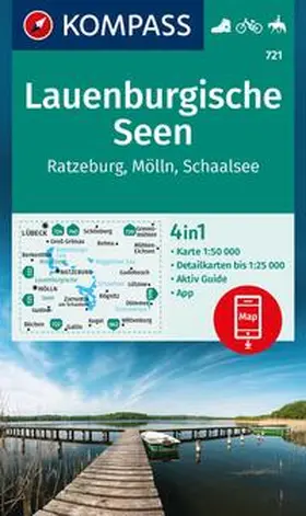  KOMPASS Wanderkarte 721 Lauenburgische Seen, Ratzeburg, Mölln, Schaalsee 1:50.000 | Sonstiges |  Sack Fachmedien