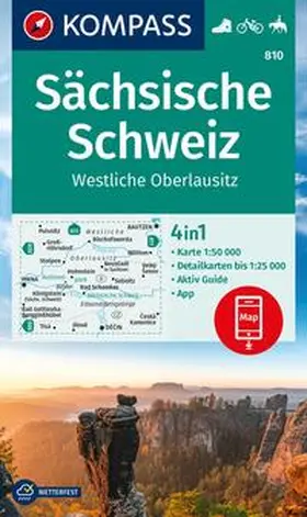  KOMPASS Wanderkarte 810 Sächsische Schweiz, Westliche Oberlausitz 1:50.000 | Sonstiges |  Sack Fachmedien