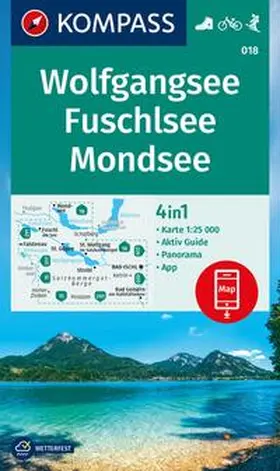  KOMPASS Wanderkarte 018 Wolfgangsee, Fuschlsee, Mondsee 1:25.000 | Sonstiges |  Sack Fachmedien