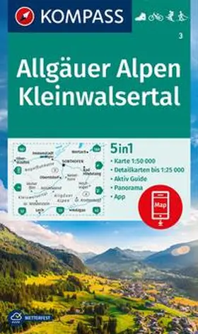  KOMPASS Wanderkarte 3 Allgäuer Alpen, Kleinwalsertal 1:50.000 | Sonstiges |  Sack Fachmedien