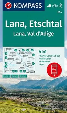  KOMPASS Wanderkarte 054 Lana, Etschtal / Lana, Val d´Adige 1:25.000 | Sonstiges |  Sack Fachmedien