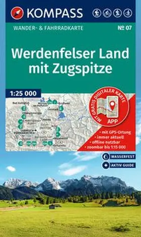 KOMPASS Wanderkarte 07 Werdenfelser Land mit Zugspitze 1:25.000 | Sonstiges |  Sack Fachmedien