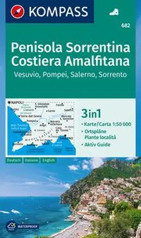  KOMPASS Wanderkarte 682 Penisola Sorrentina, Costiera Amalfitana, Vesuvio, Pompei, Salerno, Sorrento 1:50.000 | Sonstiges |  Sack Fachmedien