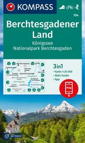  KOMPASS Wanderkarte 794 Berchtesgadener Land, Königssee, Nationalpark Berchtesgaden 1:25.000 | Sonstiges |  Sack Fachmedien