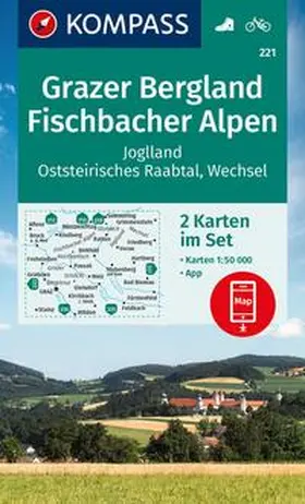  KOMPASS Wanderkarten-Set 221 Grazer Bergland, Fischbacher Alpen (2 Karten) 1:50.000 | Sonstiges |  Sack Fachmedien