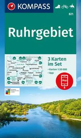  KOMPASS Wanderkarten-Set 821 Ruhrgebiet (3 Karten) 1:50.000 | Sonstiges |  Sack Fachmedien