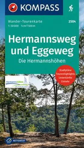  KOMPASS Wander-Tourenkarte Hermannsweg und Eggeweg, Die Hermannshöhen 1:50.000 | Sonstiges |  Sack Fachmedien