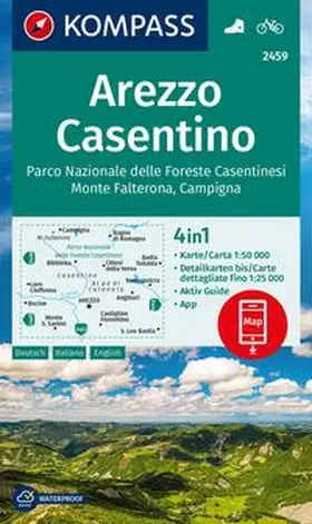  KOMPASS Wanderkarte 2459 Arezzo, Casentino, Parco Nazionale delle Foreste Casentinesi, Monte Falterona, Campigna 1:50.000 | Sonstiges |  Sack Fachmedien