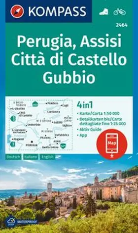 KOMPASS Wanderkarte 2464 Perugia, Assisi, Città di Castello, Gubbio 1:50.000 | Sonstiges |  Sack Fachmedien
