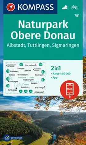  KOMPASS Wanderkarte 781 Naturpark Obere Donau - Albstadt - Tuttlingen - Sigmaringen 1:50.000 | Sonstiges |  Sack Fachmedien