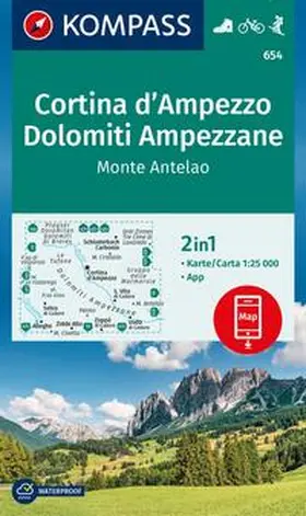  KOMPASS Wanderkarte 654 Cortina d'Ampezzo, Dolomiti Ampezzane, Monte Antelao 1:25.000 | Sonstiges |  Sack Fachmedien