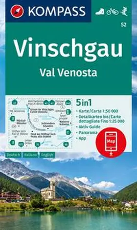  KOMPASS Wanderkarte 52 Vinschgau / Val Venosta 1:50.000 | Sonstiges |  Sack Fachmedien