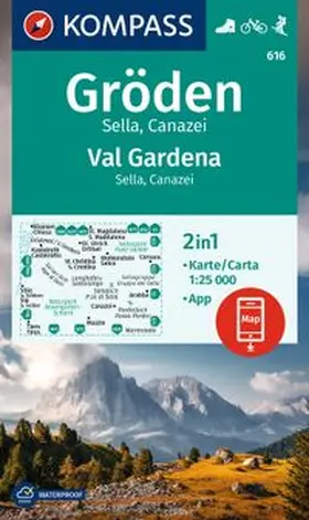  KOMPASS Wanderkarte 616 Gröden / Val Gardena, Sella, Canazei 1:25.000 | Sonstiges |  Sack Fachmedien