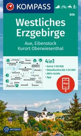  KOMPASS Wanderkarte 806 Westliches Erzgebirge, Aue, Eibenstock, Kurort Oberwiesenthal 1:50.000 | Sonstiges |  Sack Fachmedien