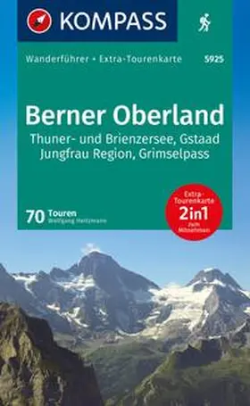 Heitzmann |  KOMPASS Wanderführer Berner Oberland, 70 Touren mit Extra-Tourenkarte | Buch |  Sack Fachmedien