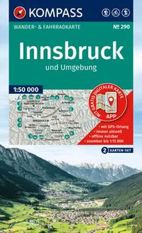  KOMPASS Wanderkarten-Set 290 Innsbruck und Umgebung (2 Karten) 1:50.000 | Sonstiges |  Sack Fachmedien