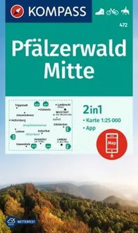  KOMPASS Wanderkarte 472 Pfälzerwald Mitte 1:25.000 | Sonstiges |  Sack Fachmedien