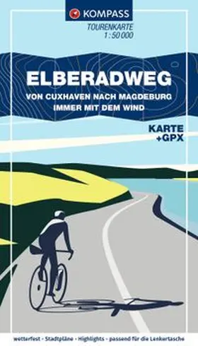 KOMPASS Fahrrad-Tourenkarte Elberadweg von Cuxhaven nach Magdeburg 1:50.000 | Loseblattwerk |  Sack Fachmedien