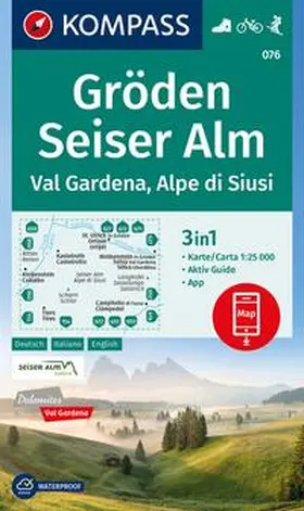  KOMPASS Wanderkarte 076 Gröden, Seiser Alm / Val Gardena, Alpe di Siusi 1:25.000 | Sonstiges |  Sack Fachmedien
