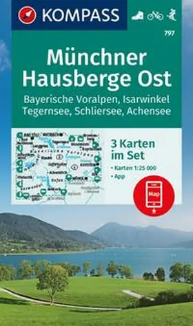  KOMPASS Wanderkarten-Set 797 Münchner Hausberge Ost, Bayerische Voralpen, Isarwinkel, Tegernsee, Schliersee, Achensee (3 Karten) 1:25.000 | Sonstiges |  Sack Fachmedien