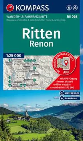 KOMPASS Wanderkarte 068 Ritten / Renon 1:25.000 | Sonstiges |  Sack Fachmedien