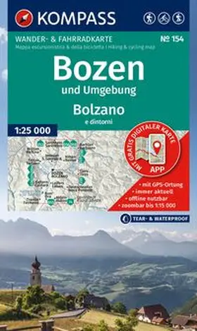  KOMPASS Wanderkarte 154 Bozen und Umgebung / Bolzano e dintorni 1:25.000 | Sonstiges |  Sack Fachmedien