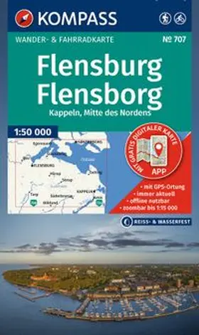  KOMPASS Wanderkarte 707 Flensburg / Flensborg - Kappeln, Mitte des Nordens 1:50.000 | Sonstiges |  Sack Fachmedien