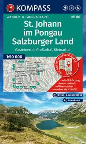  KOMPASS Wanderkarte 80 St. Johann im Pongau, Salzburger Land 1:50.000 | Sonstiges |  Sack Fachmedien