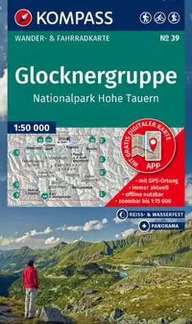  KOMPASS Wanderkarte 39 Glocknergruppe, Nationalpark Hohe Tauern 1:50.000 | Sonstiges |  Sack Fachmedien