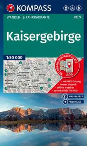  KOMPASS Wanderkarte 9 Kaisergebirge 1:50.000 | Sonstiges |  Sack Fachmedien