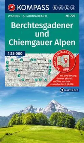  KOMPASS Wanderkarten-Set 795 Berchtesgadener und Chiemgauer Alpen (3 Karten) 1:25.000 | Sonstiges |  Sack Fachmedien