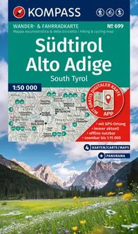  KOMPASS Wanderkarten-Set 699 Südtirol / Alto Adige / South Tyrol (4 Karten) 1:50.000 | Sonstiges |  Sack Fachmedien