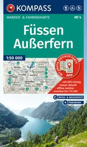  KOMPASS Wanderkarte 4 Füssen, Außerfern 1:50.000 | Sonstiges |  Sack Fachmedien