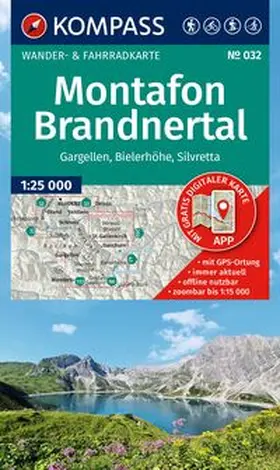  KOMPASS Wanderkarte 032 Montafon, Brandnertal, Gargellen, Bielerhöhe, Silvretta 1:25.000 | Sonstiges |  Sack Fachmedien