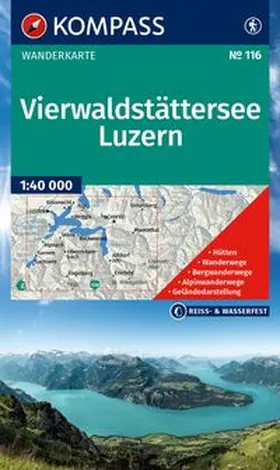  KOMPASS Wanderkarte 116 Vierwaldstättersee, Luzern 1:40.000 | Sonstiges |  Sack Fachmedien